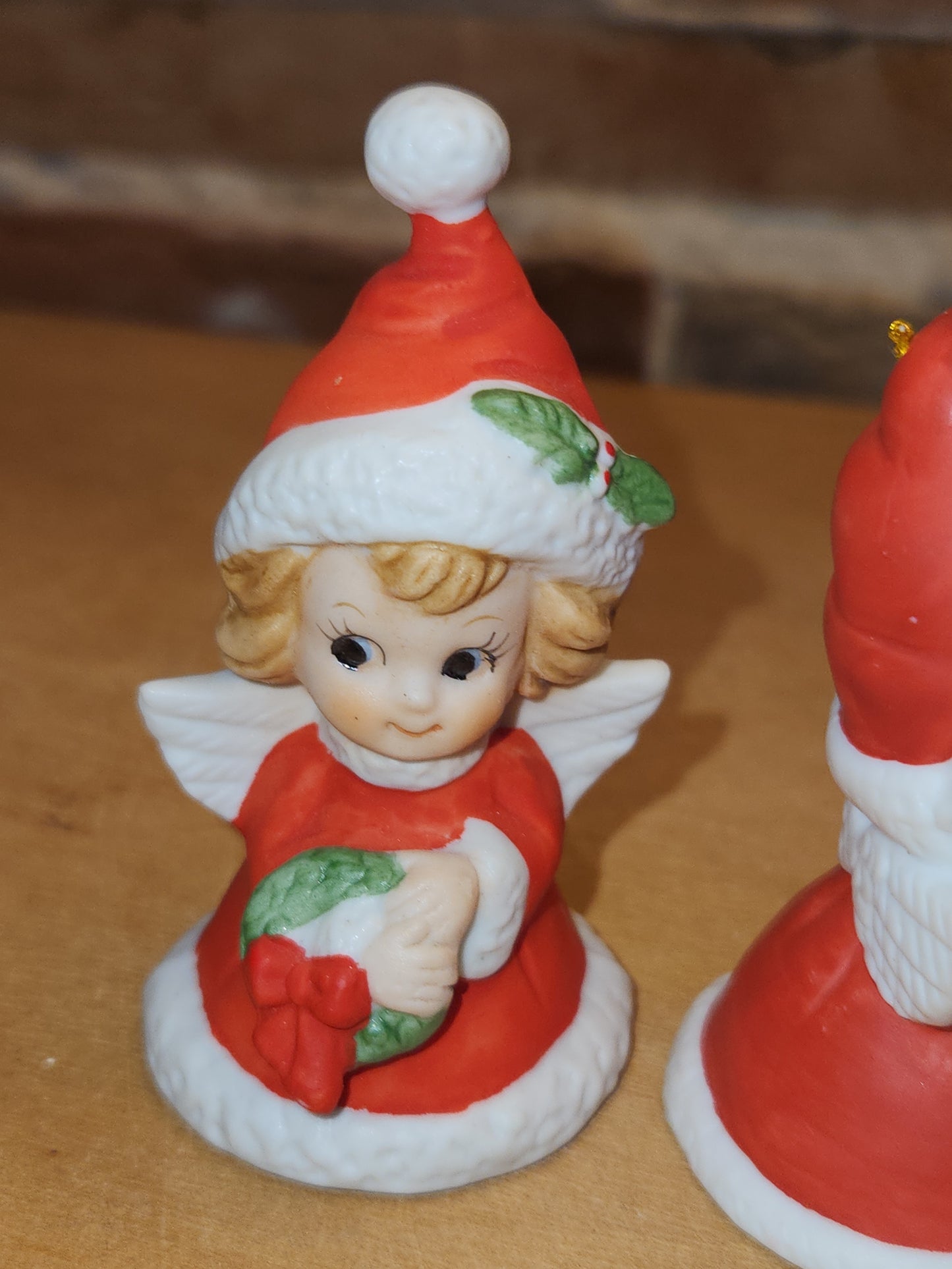 Vintage Lefton Petite Angel Girl Bell Figurines Set of 3. Praying Angel Signed.