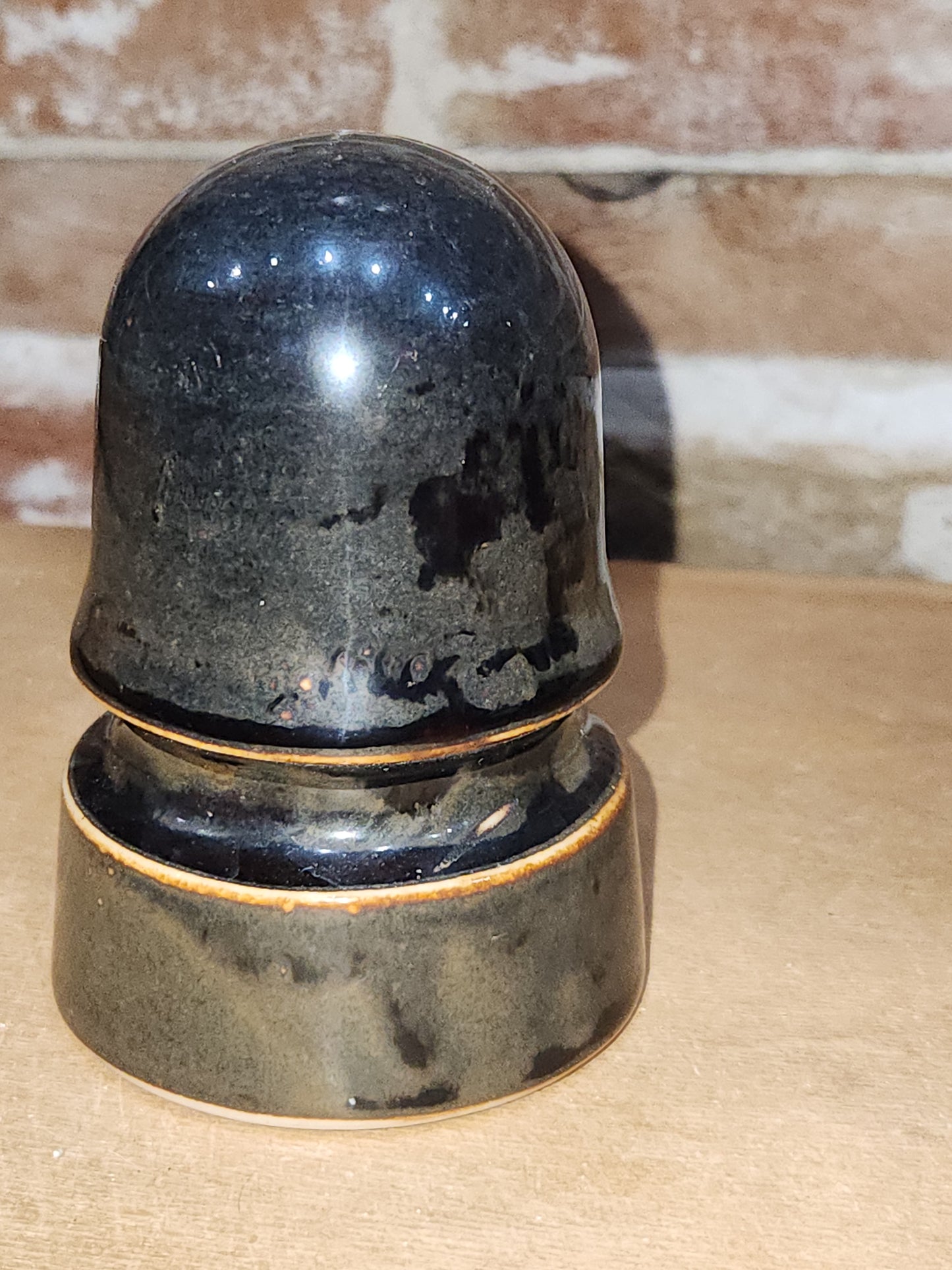 Vintage Unique Green Brown Glaze Beehive Porcelain ins10