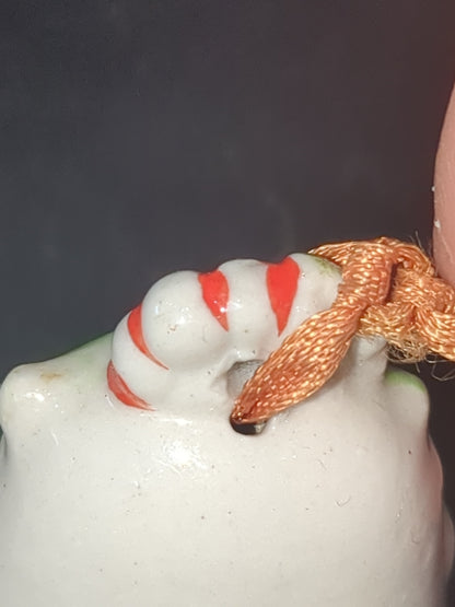 Napco porcelain Tree Shaped Bell Ornament with Season's Greetings. Japan bell2