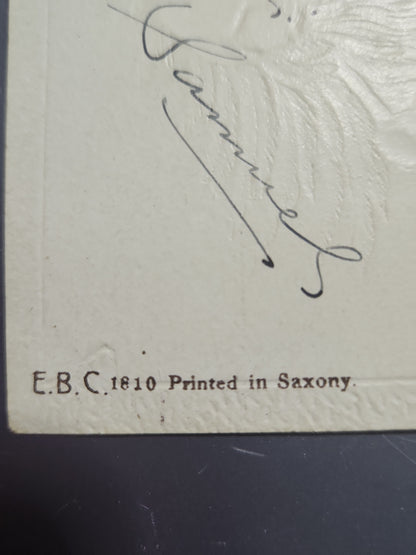 Antique Vintage Postcard A Merry Christmas St. Nicholas Santa Embossed printed in Saxony c1910