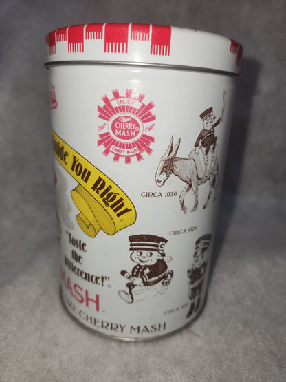 Vintage 1995 EMPTY tin Chase’s Cherry Mash 12 OZ.  Chase’s Candy Cop tin551