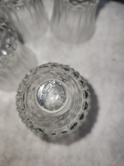 Vintage Home Interiors Diamond Crystal Glass Votive Cup Candle Holder Set of 4