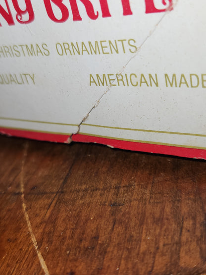 Vintage Shiny Brite 12 2 1/4" Glass Ornaments Gold Snow Capped With Mica bo191