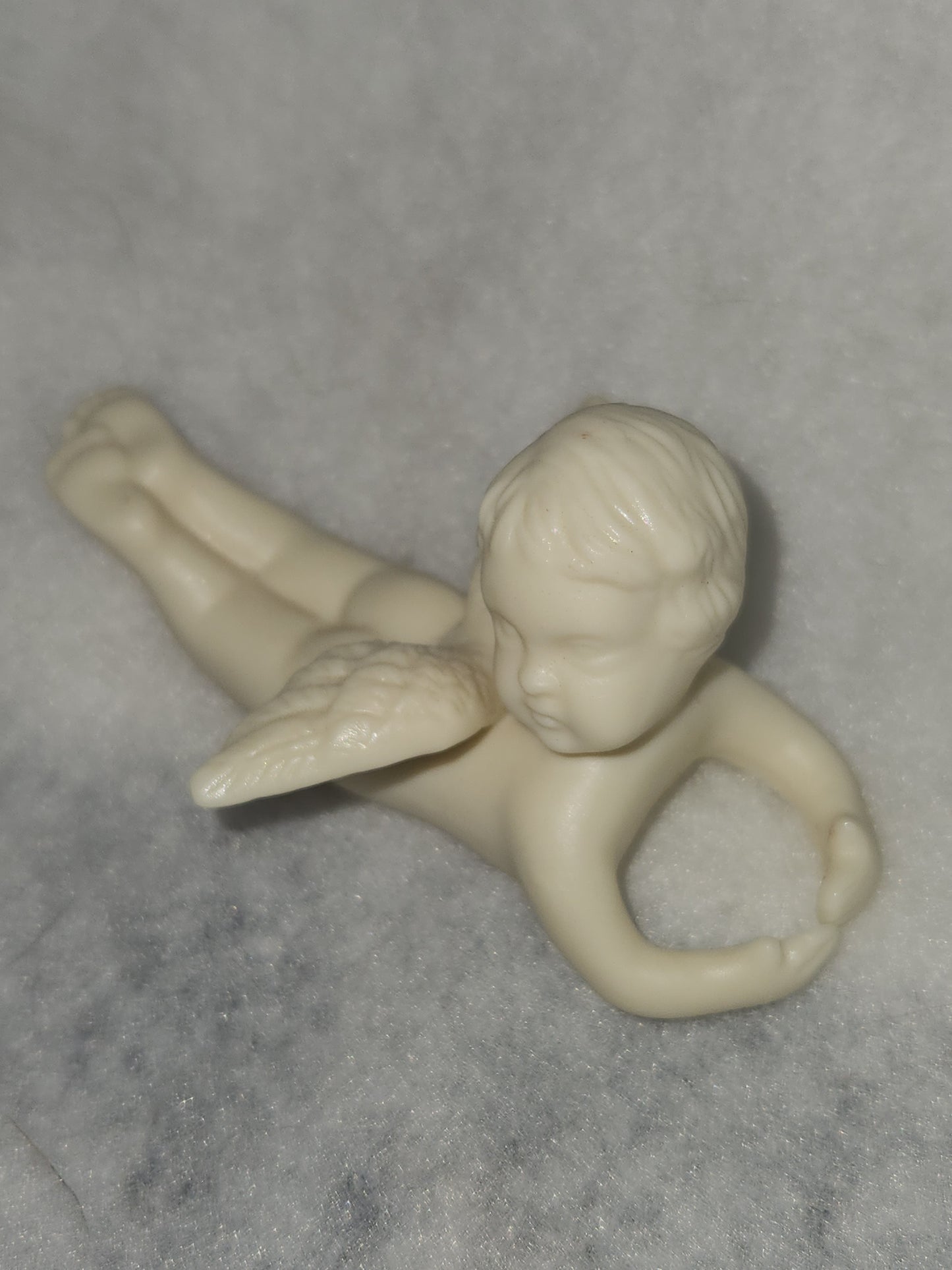 Vintage flying Cherubs Angels Fine Bisque Porcelain Candle Huggers China an69