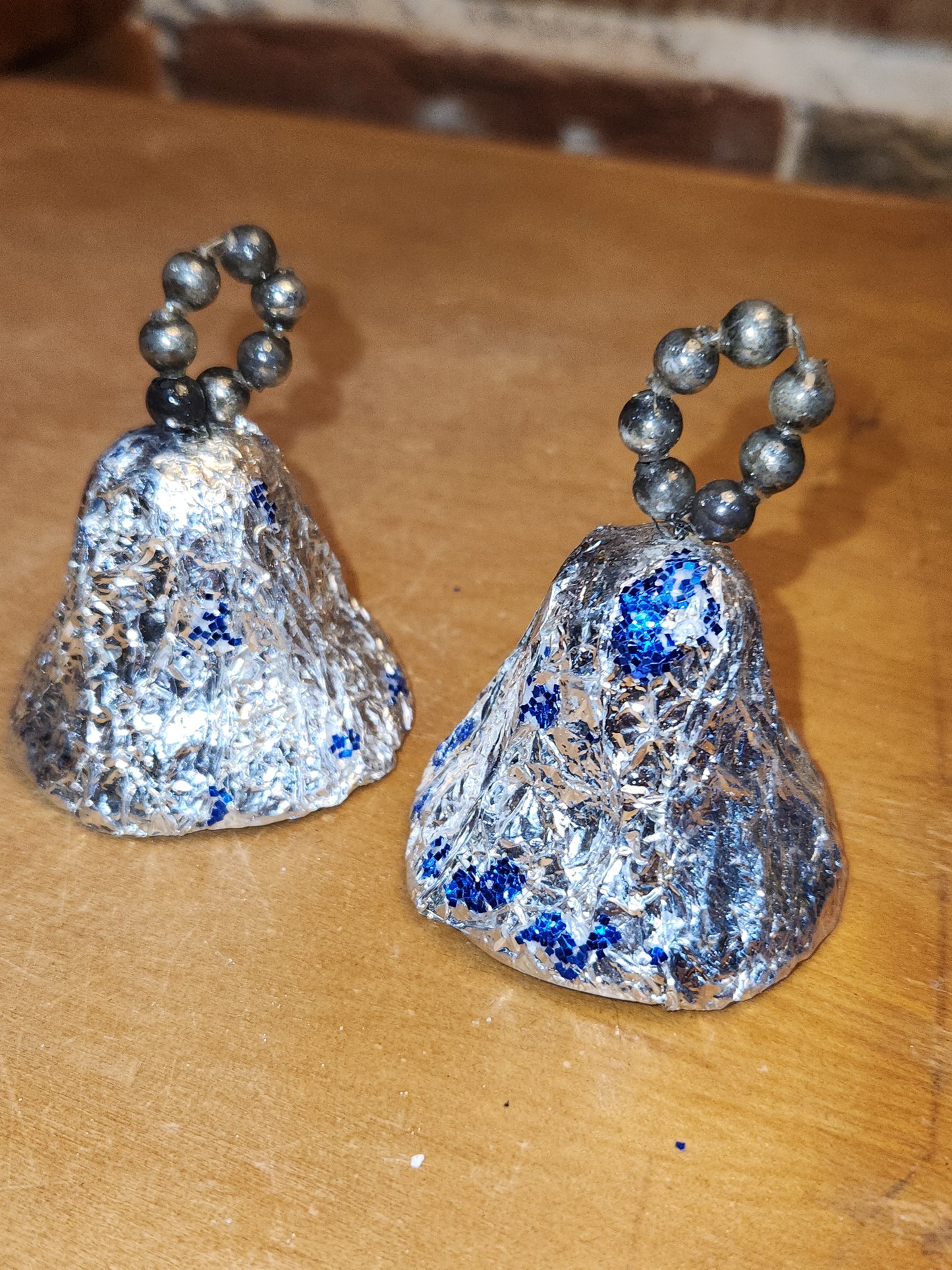 Vintage Foil Paper Mache Bell Christmas Ornaments