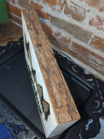 Live edge slab balsa wood Adventure laser engraved ew54
