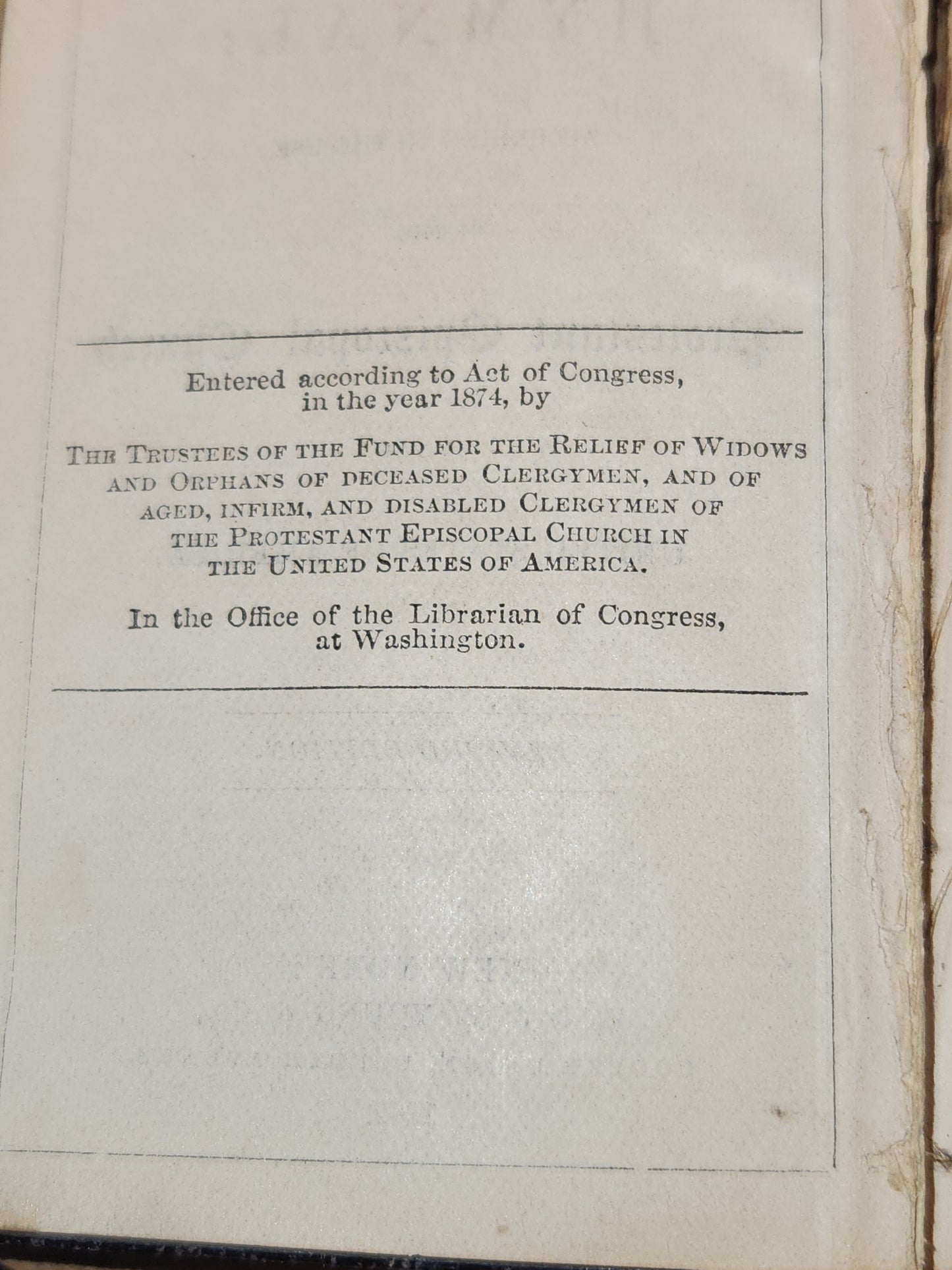 Antique Hymnal Protestant Episcopal Church E & JB YOUNG 1882 Inscribed 1884 ab1
