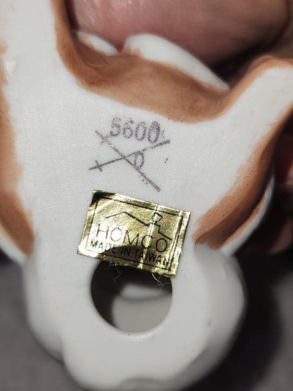 Vintage Homco Ceramic Christmas Bear Family #5600 Made in Taiwan