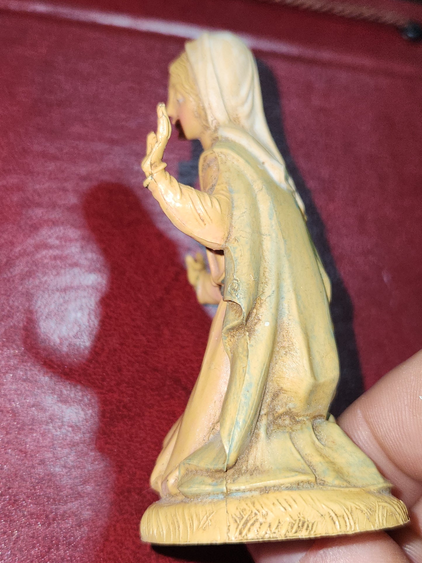 Vintage Fontanini Depose Kneeling Mary Nativity Figure 3 1/4" Italy Roman fn77