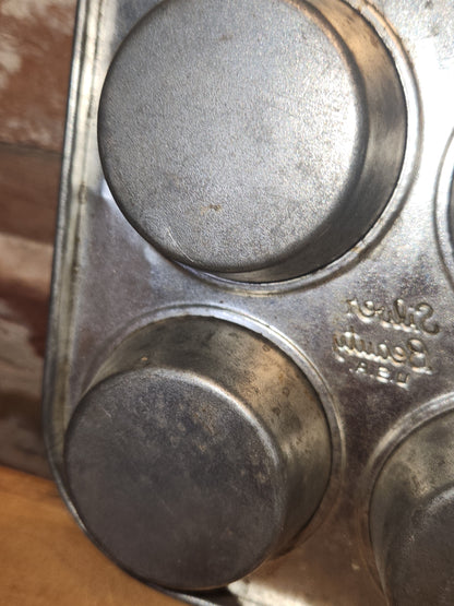 Vintage Silver Beauty Ekcoloy T124-9 9 Cup Muffin Tin kit91