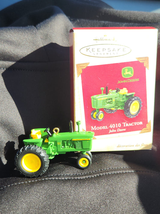 Hallmark Keepsake Ornament John Deere Model 4010 Tractor Die-Cast Metal 2004 minature