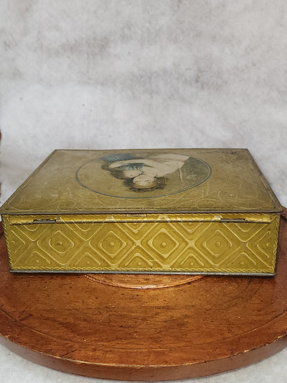 Vintage Whitman's Chocolate Tin box with Image Madame LeBron Tindeco 2 lbs 5 oz EMPTY tin503