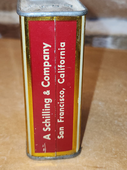 Vintage Schilling Spice Tin Cardamom Mostly Empty 2 Ounces Schilling Spice & Co. SAN Francisco t669