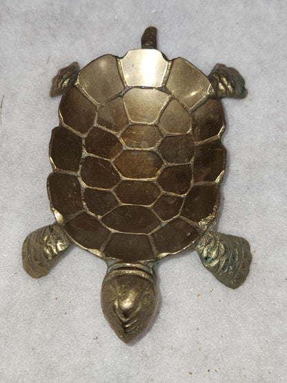 Vintage Solid Brass turtle trinket dish br120