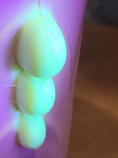 Vintage Vitrock Uranium Glass Vase Peach and White Scalloped Edges Beaded Handles Art Deco Vase GLOWS GREEN gl90