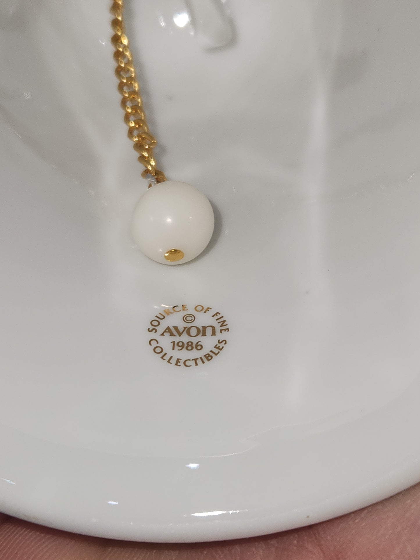 Vintage Avon Christmas Bell 1986 Porcelain Collectible Children Ice Skating