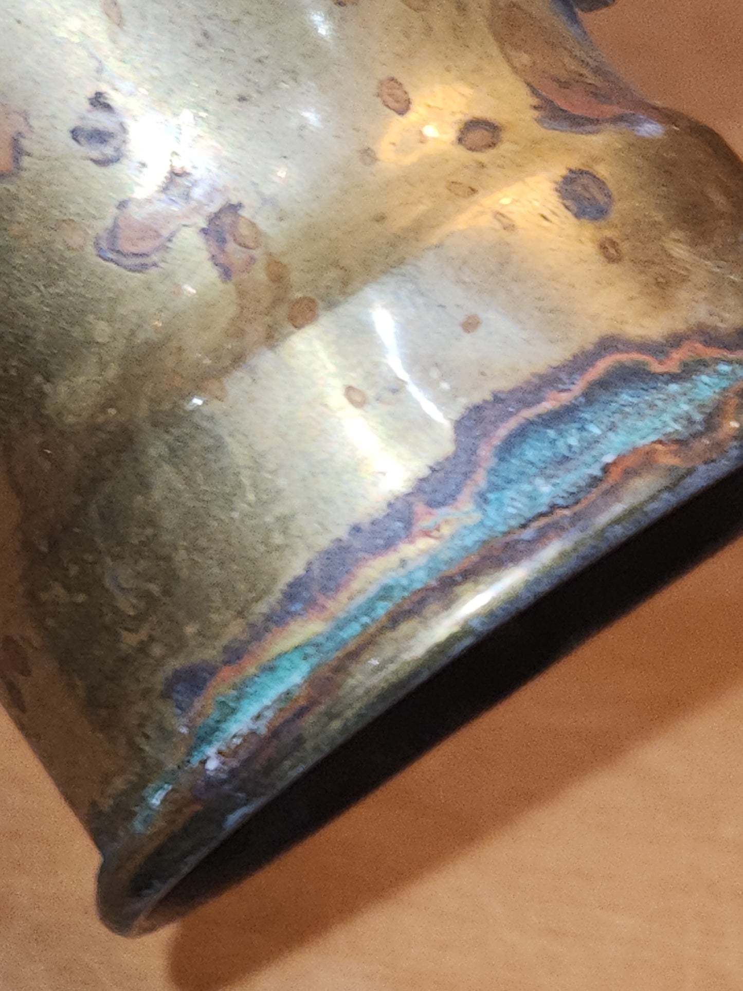 Vintage Antique Turkish Brass Tin Lined Cezve Coffee Pot Black Wooden Handle. Br11