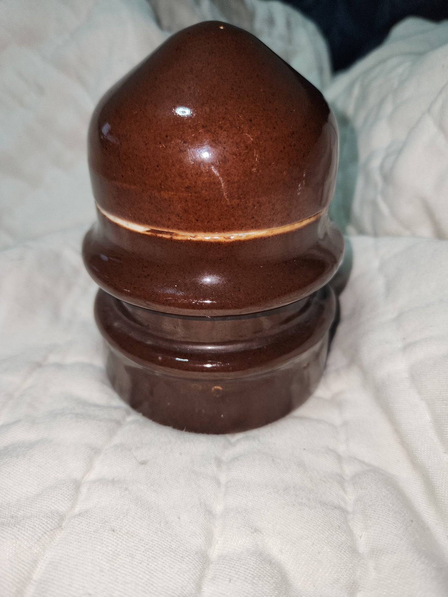 Rare vintage AL CO inc. Pat Pend brown porcelain insulator alco1