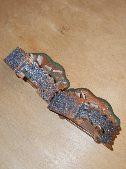 Vintage Set of Two miniature Plastic Celluloid Nativity Ornaments Made in Hong Kong Mica n11