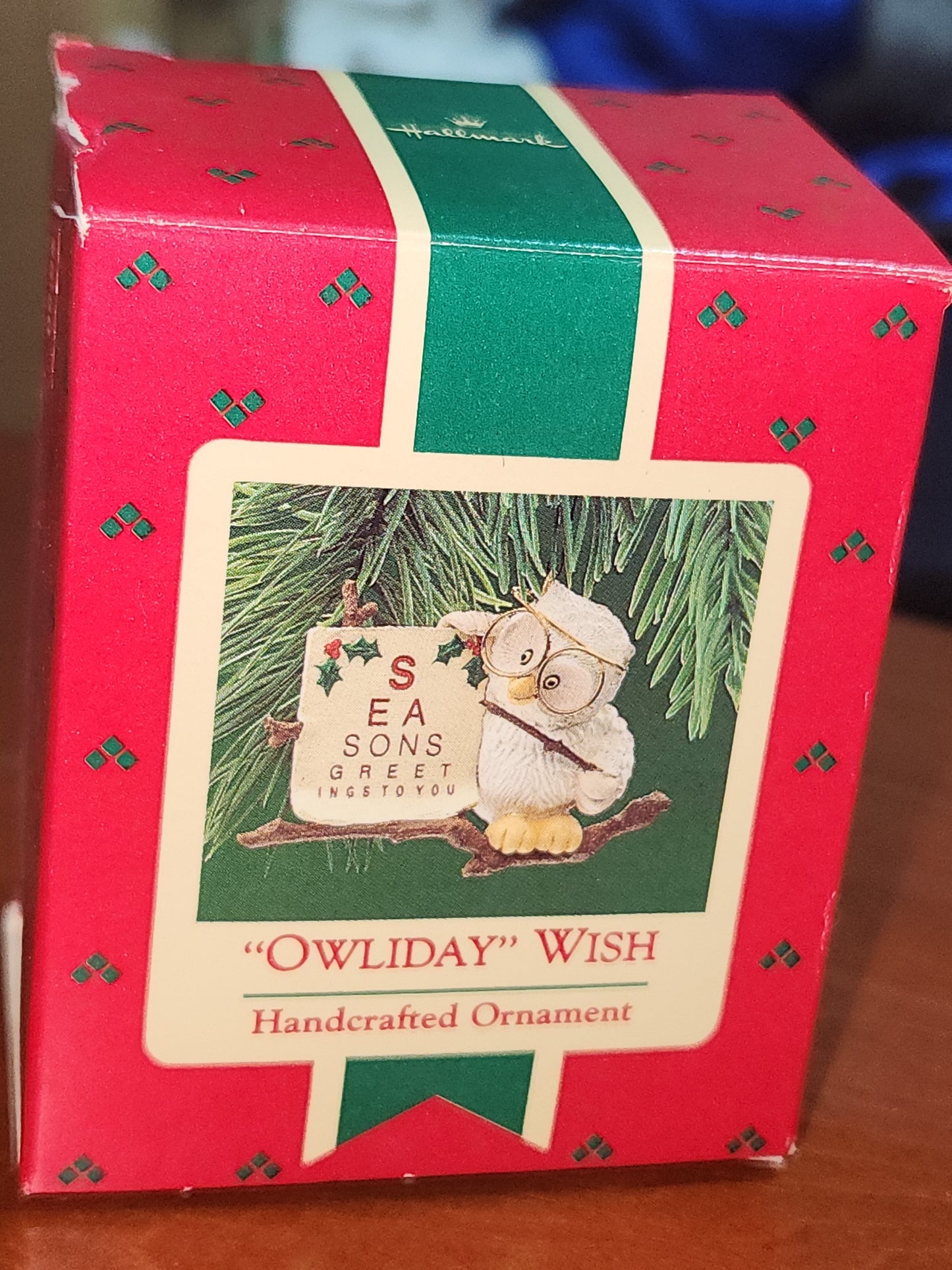 Vintage Hallmark Keepsake Ornament “Owliday” Wish Unopened 1987 miniature