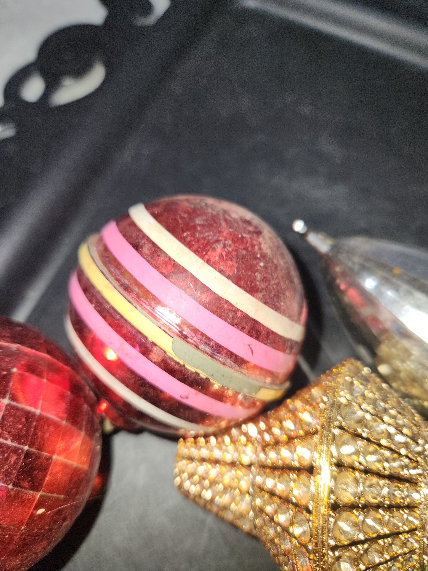 Vintage Plastic Christmas Ornaments Set of 11