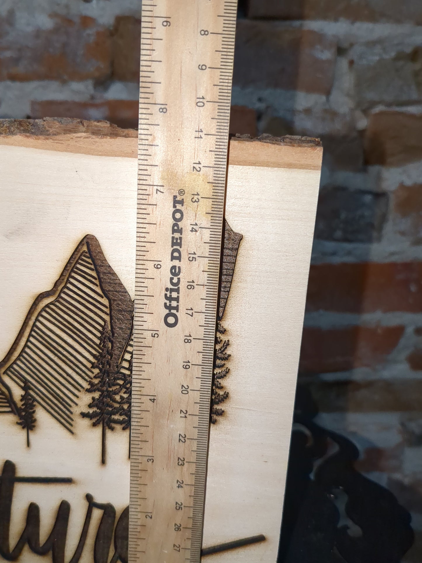 Live edge slab balsa wood Adventure laser engraved ew54