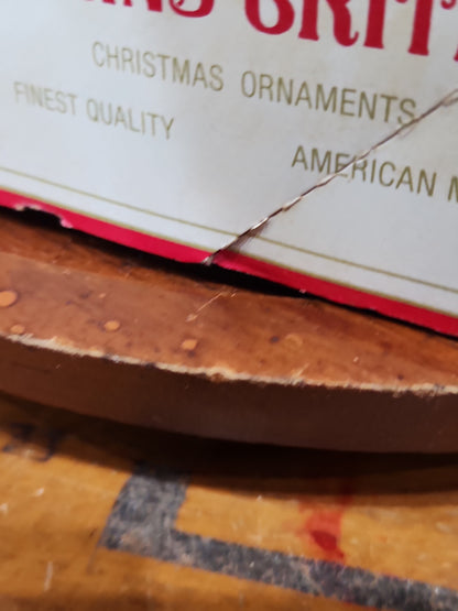 Vintage Shiny Brite ELEVEN 2 1/4" Glass Ornaments Gold Snow Capped With Mica ONE MISSING bo192