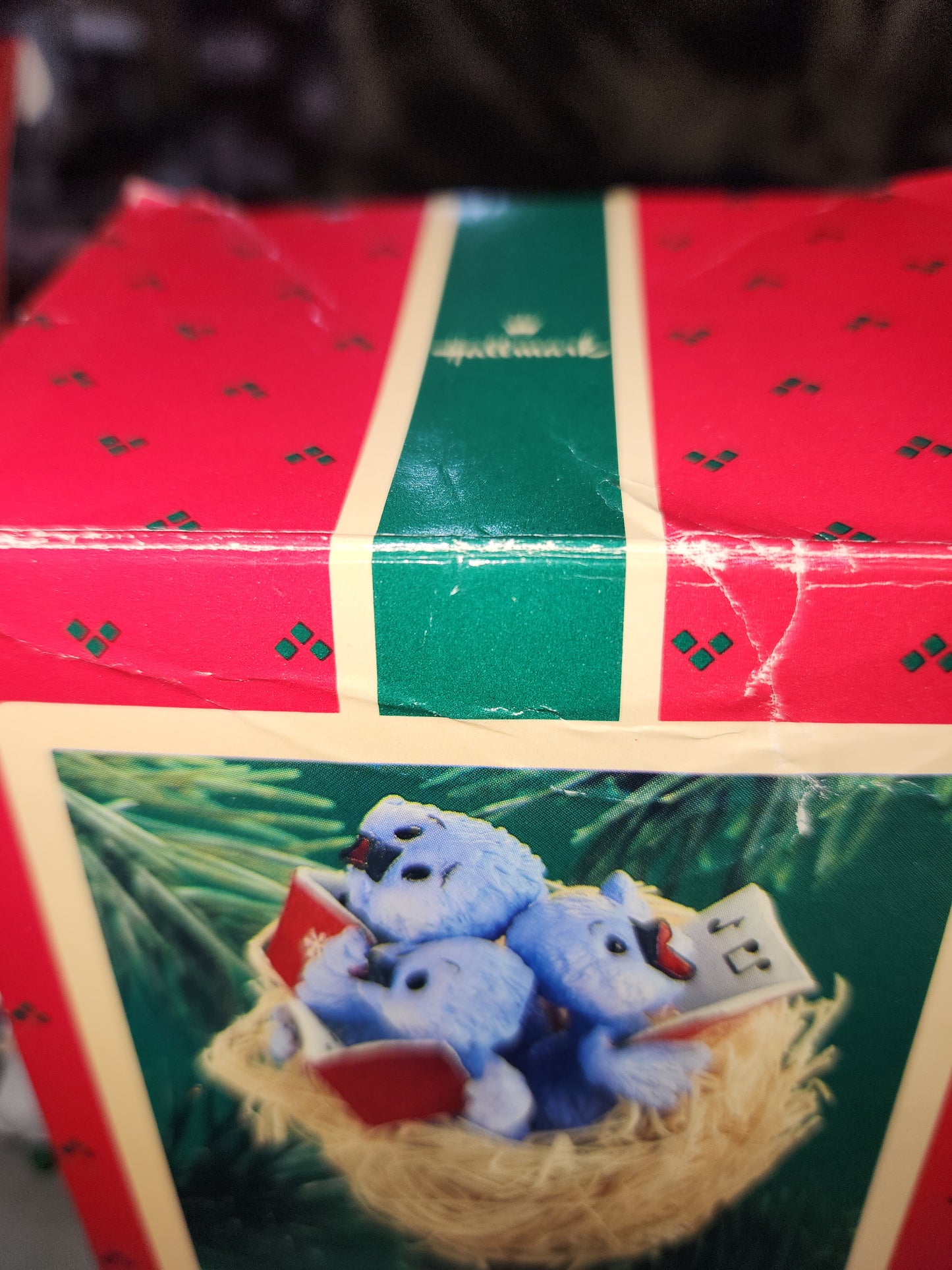 Three Vintage Hallmark Keepsake Ornaments 1986 Treetop Trio  1993 Peep Inside Birdhouse  1992 Egg Nog Nest