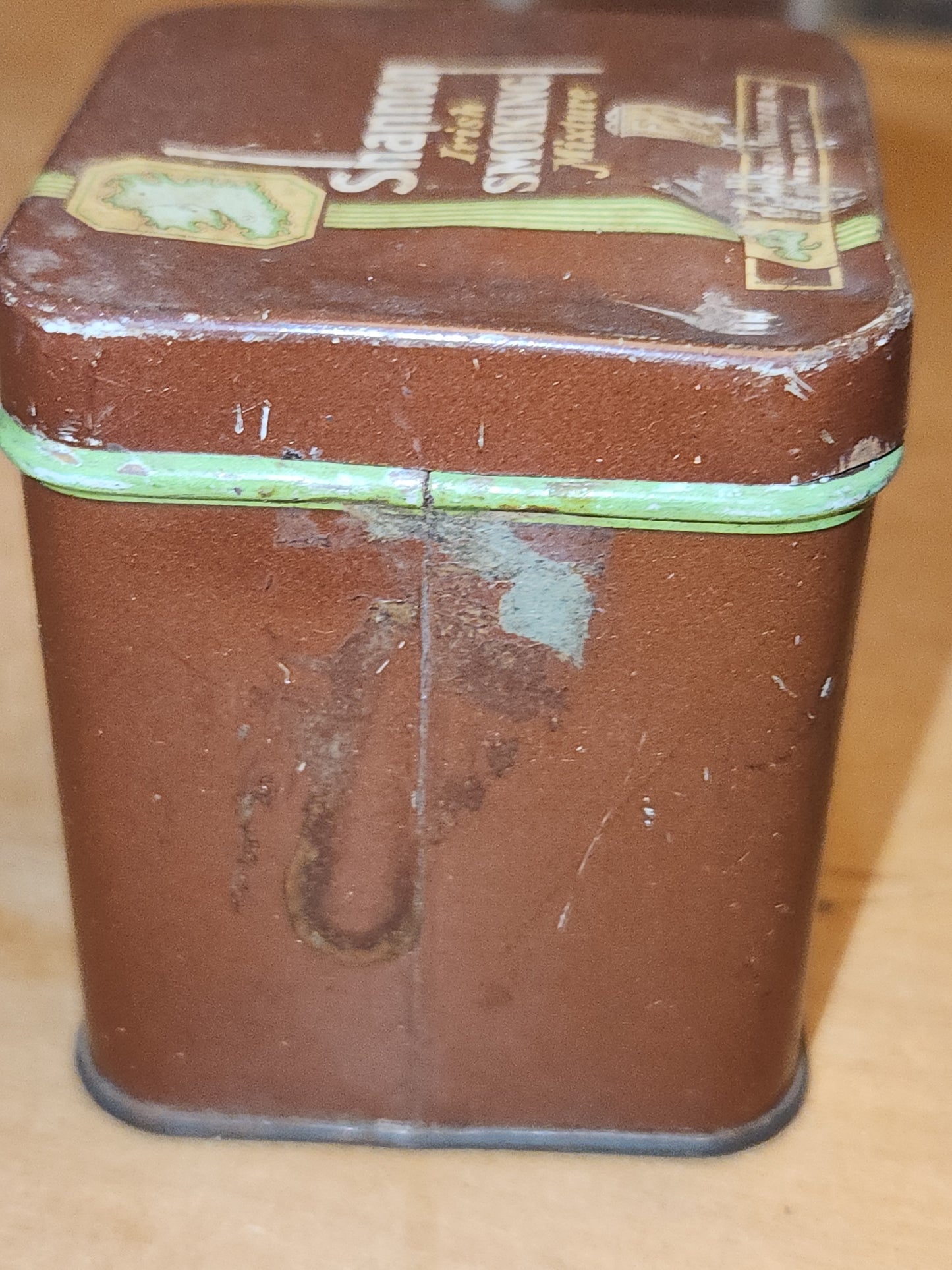 Vintage Shannon Irish Smoking Mixture Tin Fleming Hall Tobacco Co N.Y. USA EMPTY NO Contents tin87