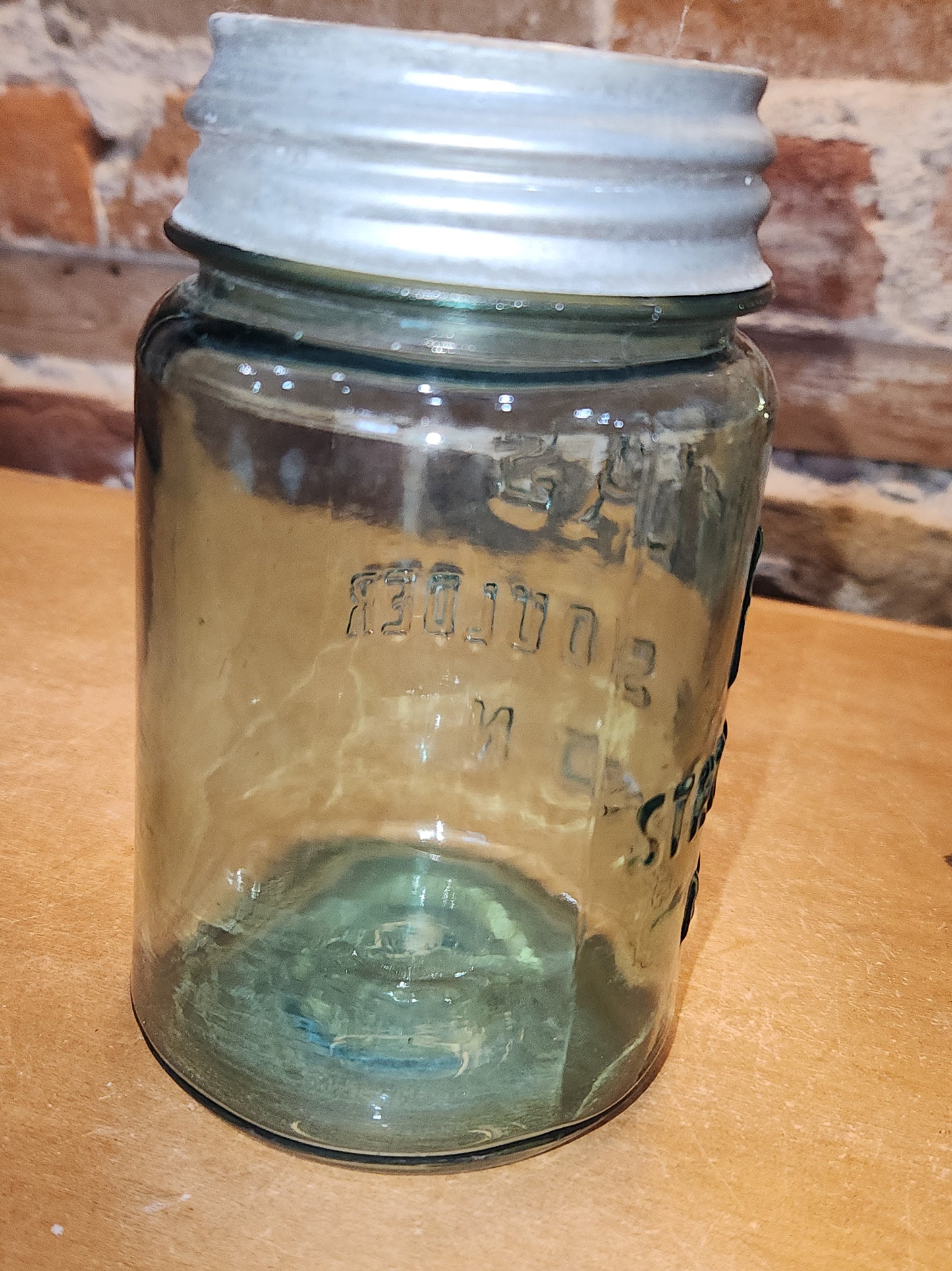 Vontage Atlas Strong Shoulder Mason Clear Glass Pint Jar with Atlas Zinc Lid jar99