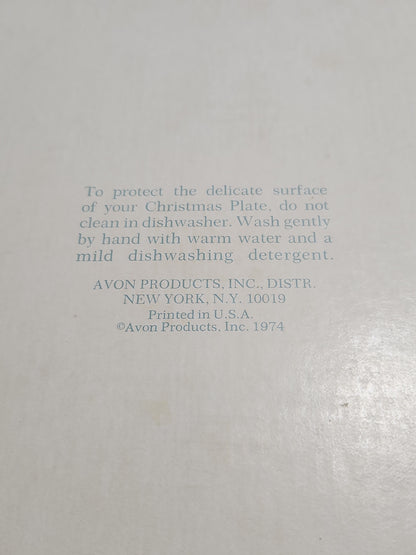 Vintage Avon Christmas 1974 Country Church Plate Original Box. Enoch Wedgewood England