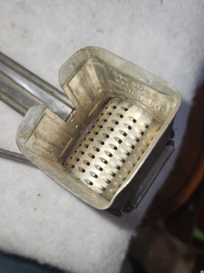 Vintage Mouli Cheese Grater Grinder With Wood small amount of Red Handle Made in France kit61