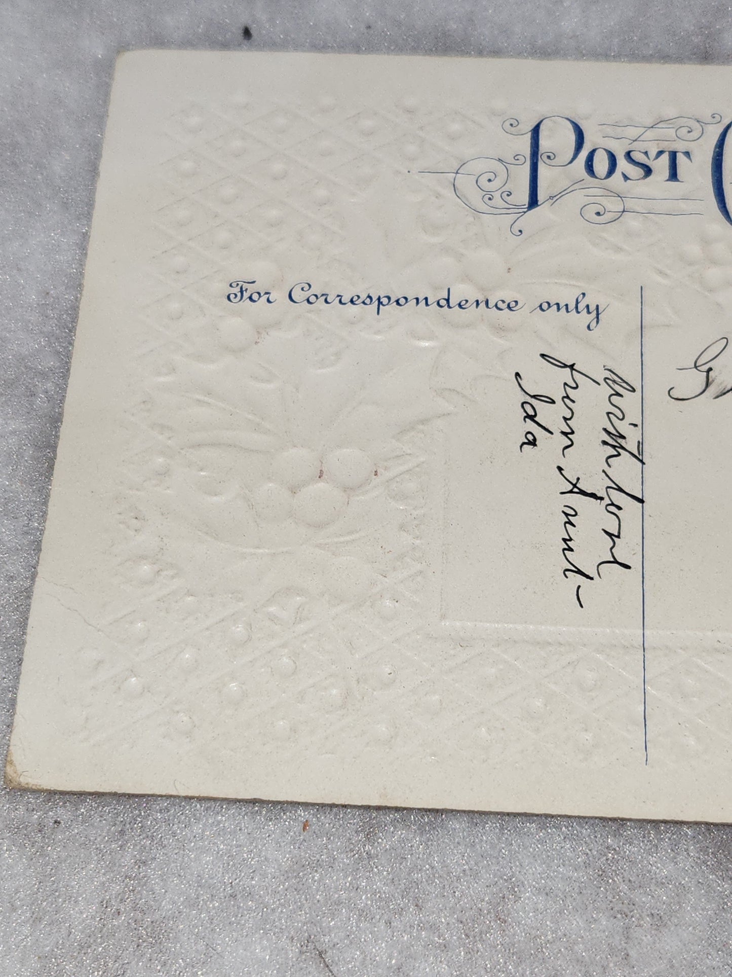 Antique Vintage Embossed Postcard A Merry Christmas postmarked 1911