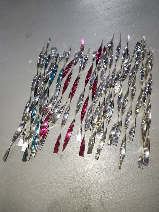 Vintage Aluminum Icicle Twist Christmas Ornament 5 1/2" Set Of 24