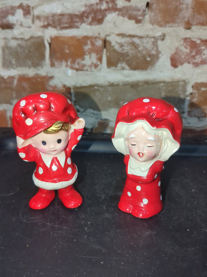 Vintage Inarco polka dot pair girl and boy made in Japan ina76