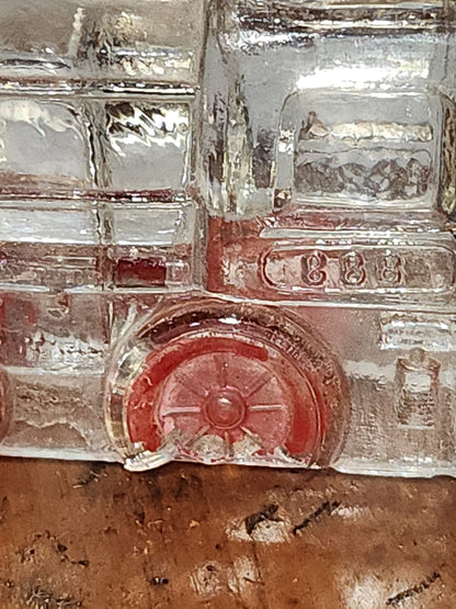 Vintage Antique Glass Locomotive Engine Candy Container Train Red Wheels V.G. & Co candy5