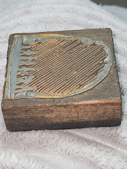 Vintage Wood Metal Newspaper Print Block Printer's Press People Walking pb2