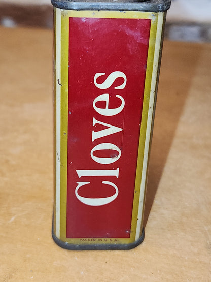 Vintage Schilling Spice Tin Cloves 2 Ounces ti661