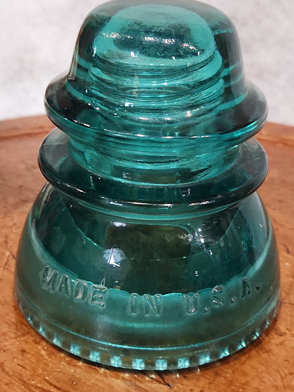 H6-42 vintage Hemingray number 42 teal green insulator