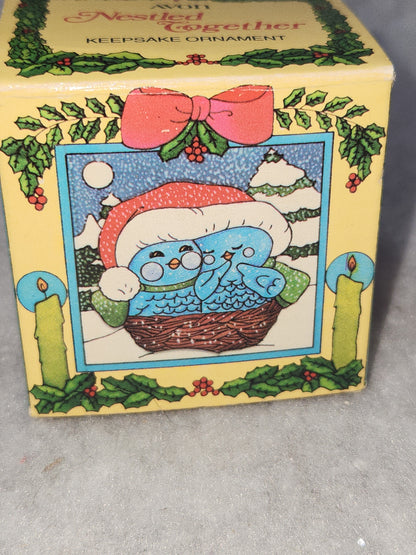 Avon Keepsake Ornaments  Nestled Together 1982 Has Box
