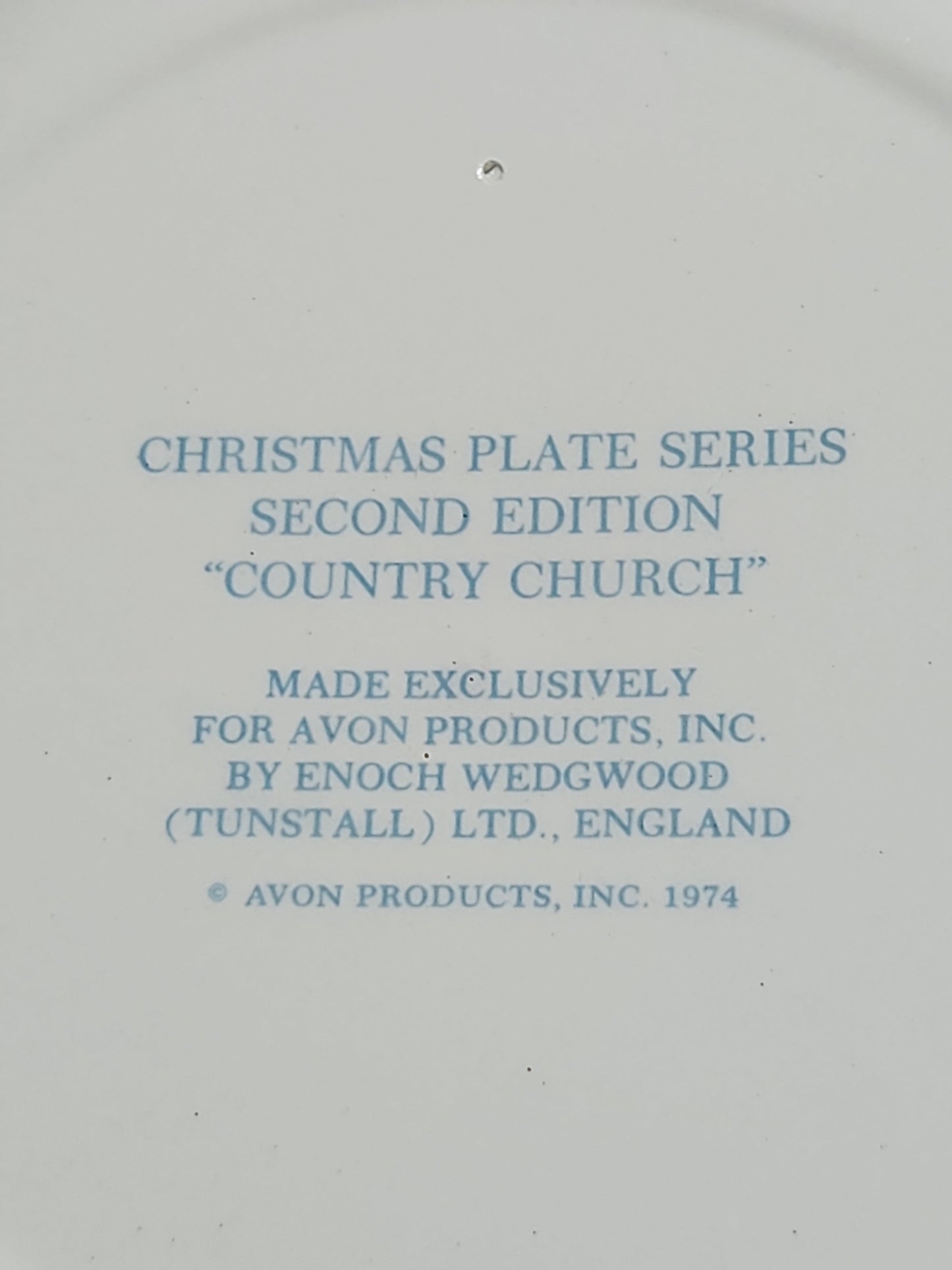 Vintage Avon Christmas 1974 Country Church Plate Original Box. Enoch Wedgewood England