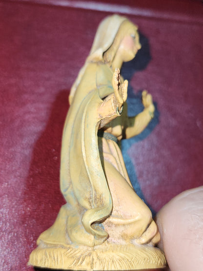 Vintage Fontanini Depose Kneeling Mary Nativity Figure 3 1/4" Italy Roman fn77