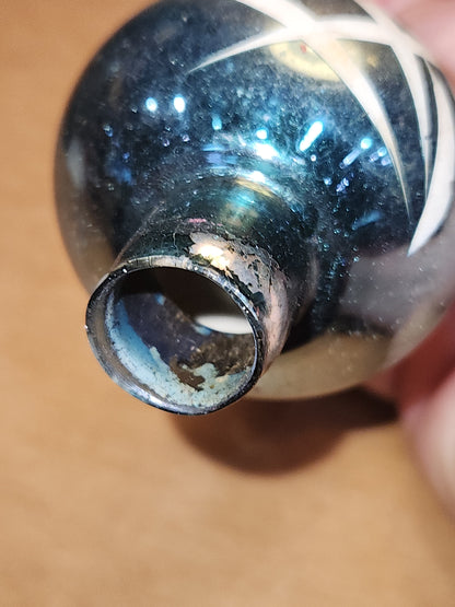 Vintage Mercury Glass Tree Topper Teal and Silver NO BOX tt08