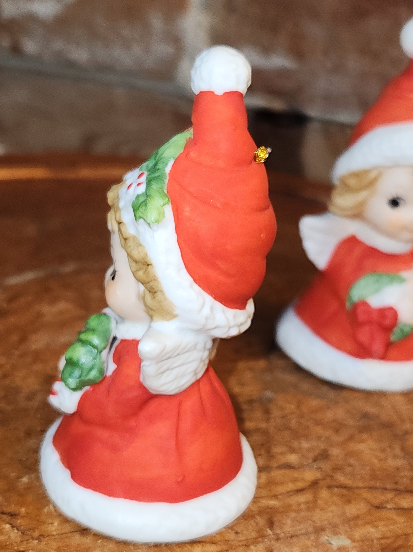 Vintage Lefton set of 2 Angel Bell Figurines