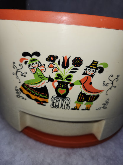 Vintage Sterilite Kitchen wedge Canister Set Flour Sugar Tea Coffee MCM mid-century can12