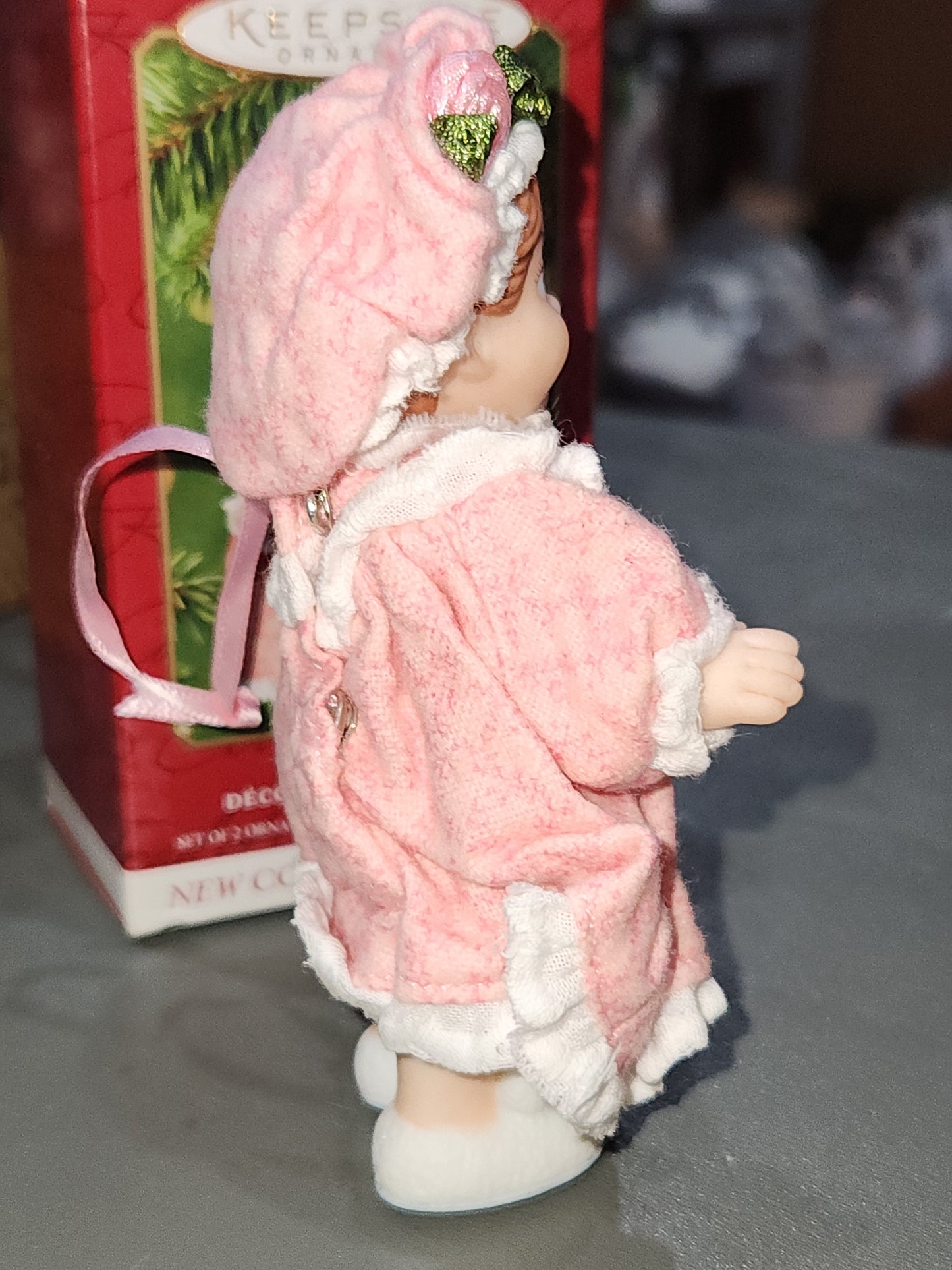 Vintage Hallmark Keepsake Ornament Mistletoe Miss First in Mistletoe Miss Series Set of 2 Doll & Teddy 2001