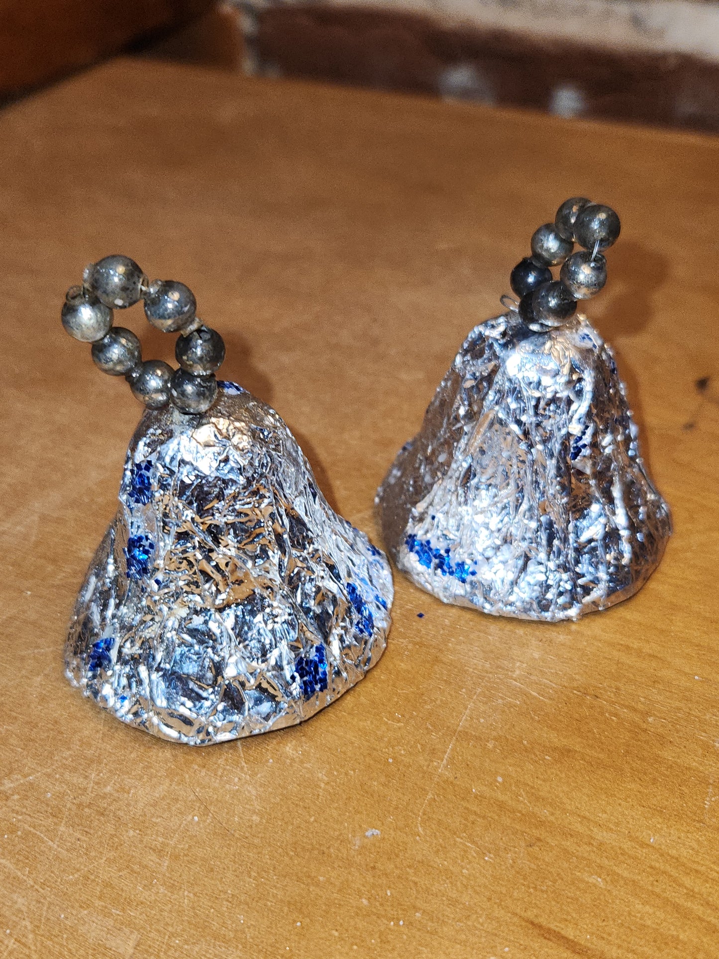 Vintage Foil Paper Mache Bell Christmas Ornaments