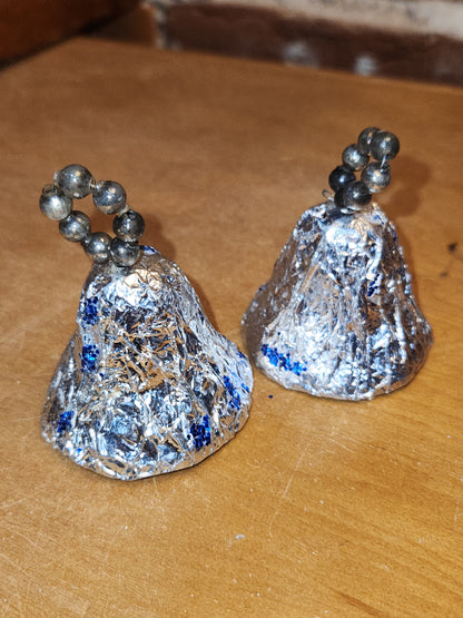 Vintage Foil Paper Mache Bell Christmas Ornaments