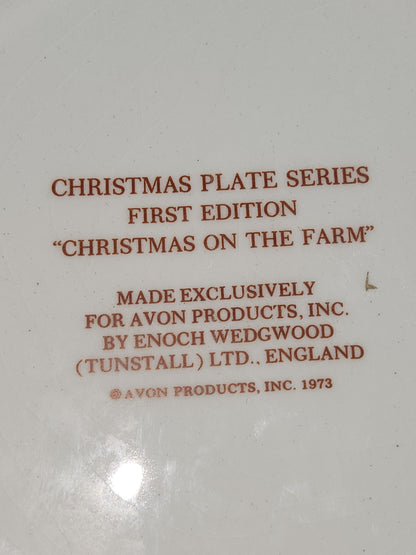 Vintage Avon Christmas Plate Series First Edition 1973 NO BOX Enoch Wedgewood England