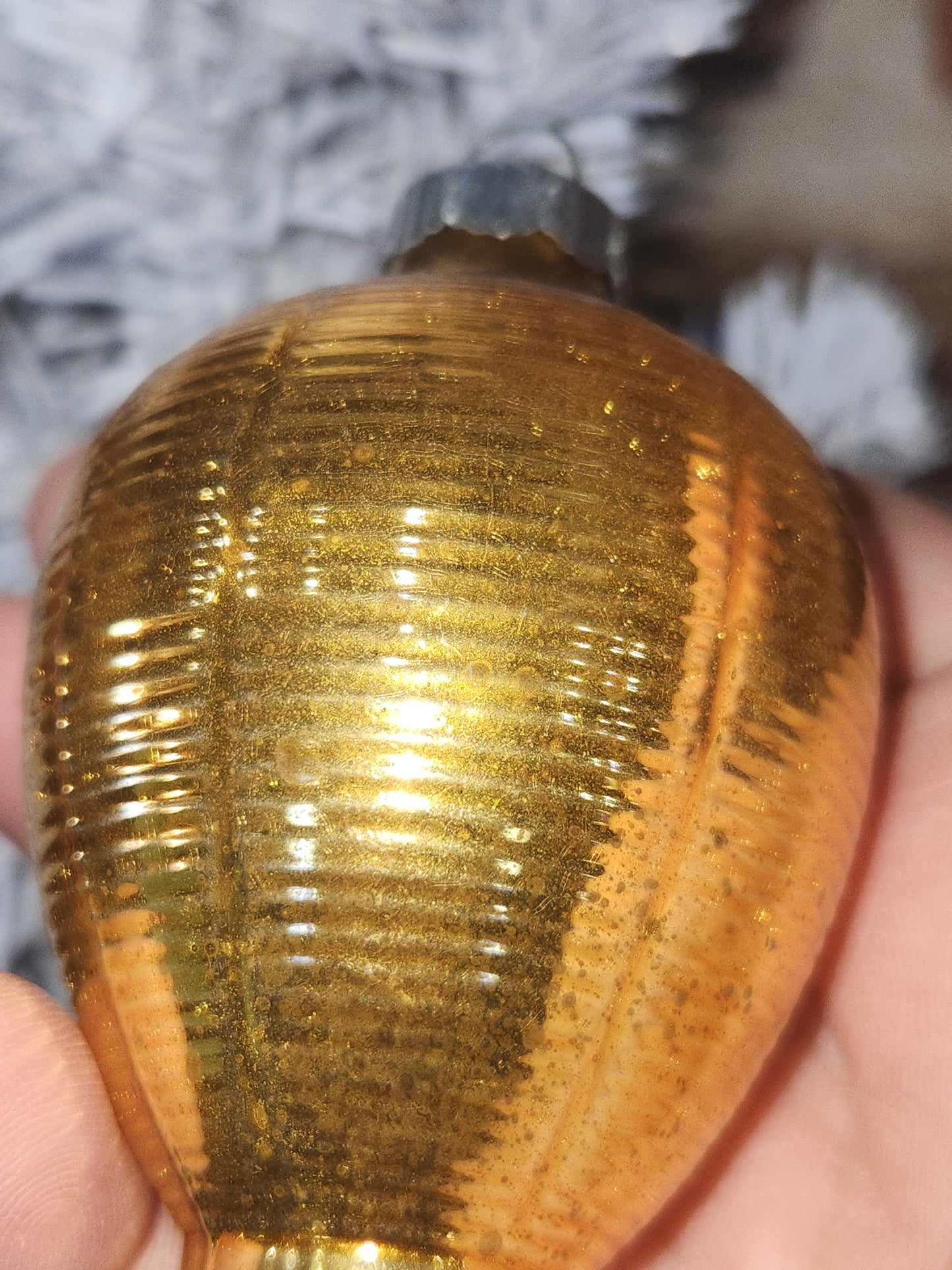 Vintage Shiny Brite Glass Chinese Lantern Ornament Gold Christmas Ornament vo30